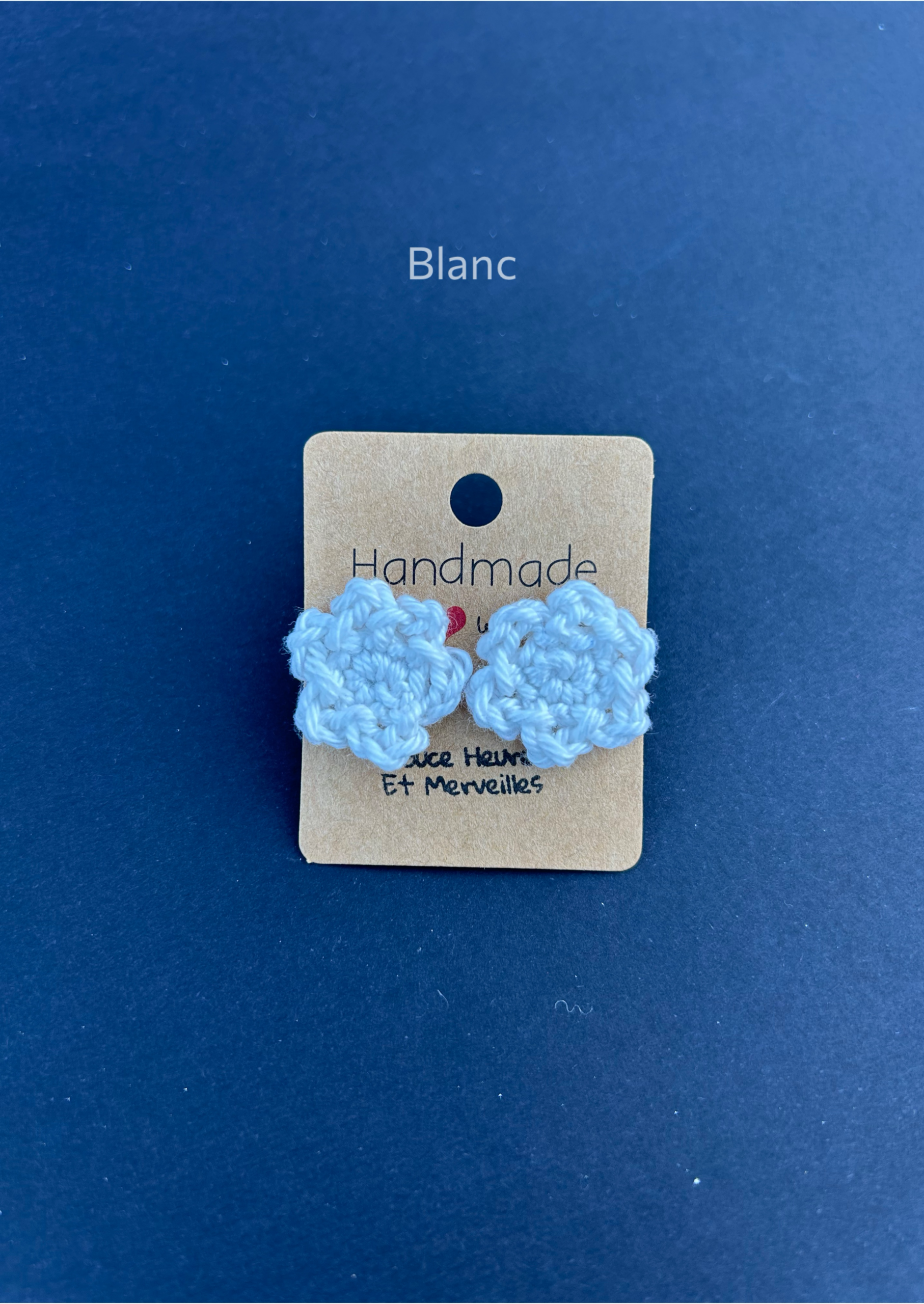 Clous d’oreilles fleur au crochet diam 20 – Image 2