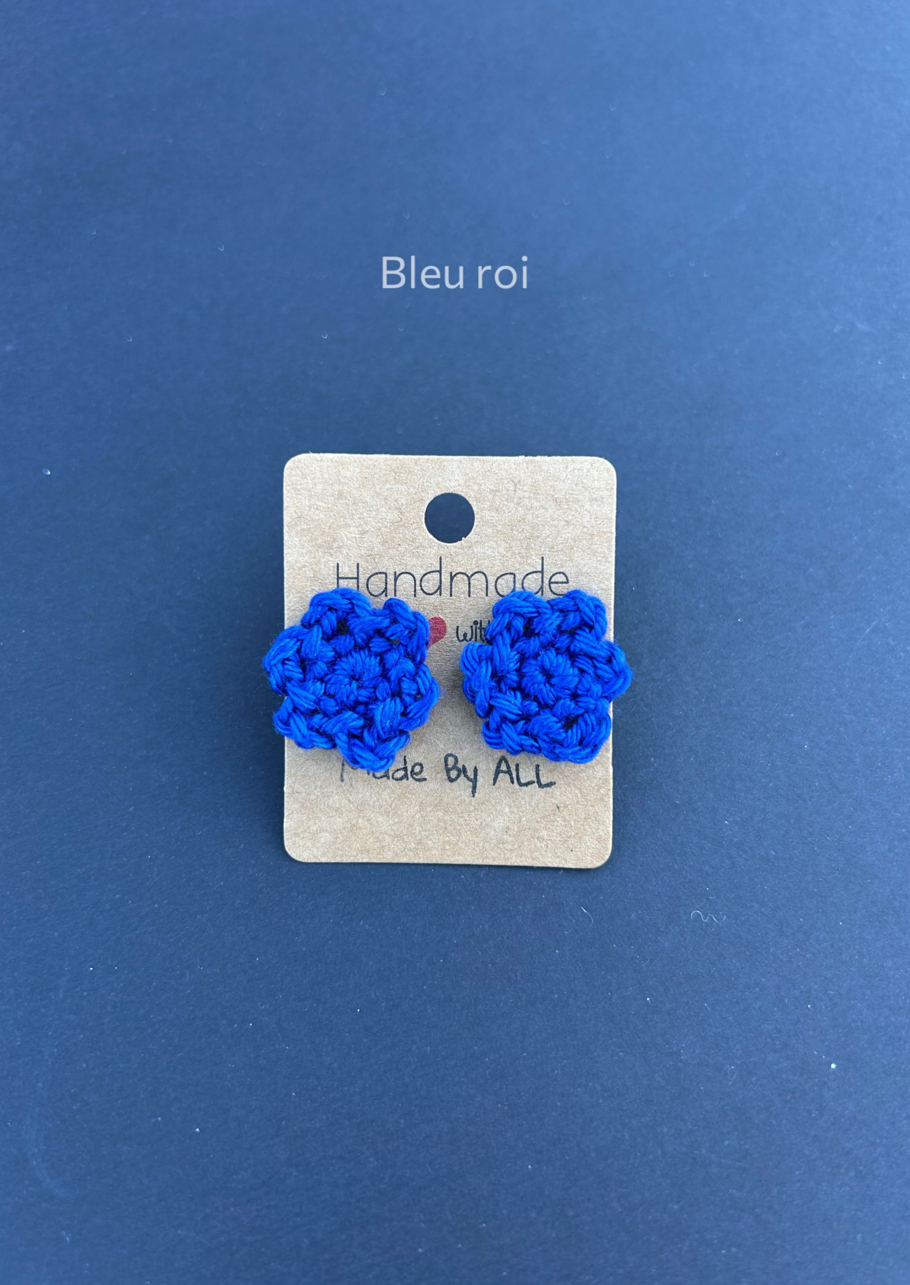Clous d’oreilles fleur au crochet diam 20 – Image 7