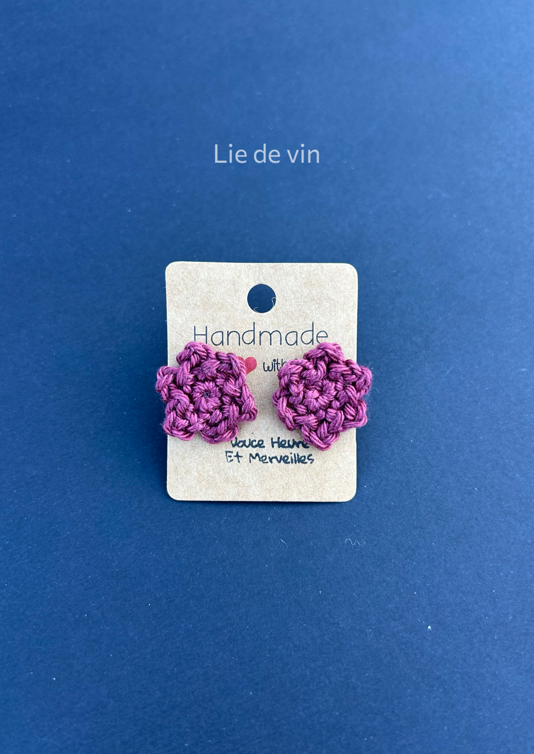 Clous d’oreilles fleur au crochet diam 20 – Image 4